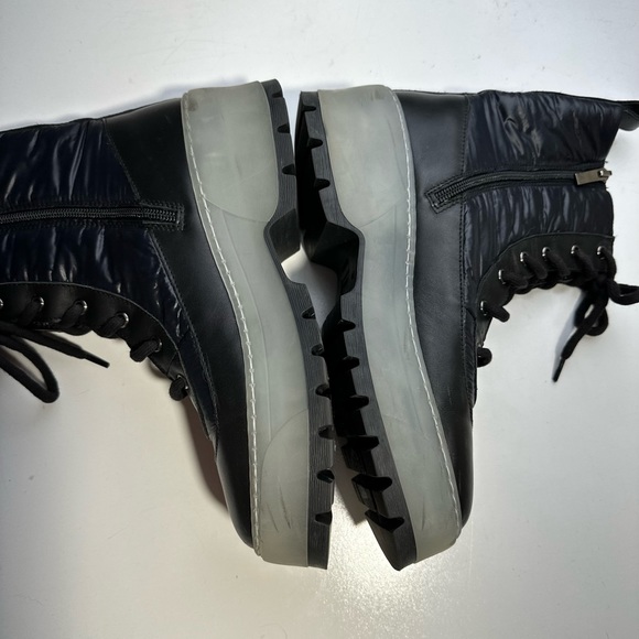 Aquatalia Aisa Recycled Nylon Leather Glossy Chunky Platform Eco Boots NWOT 9.5 - Picture 13 of 16
